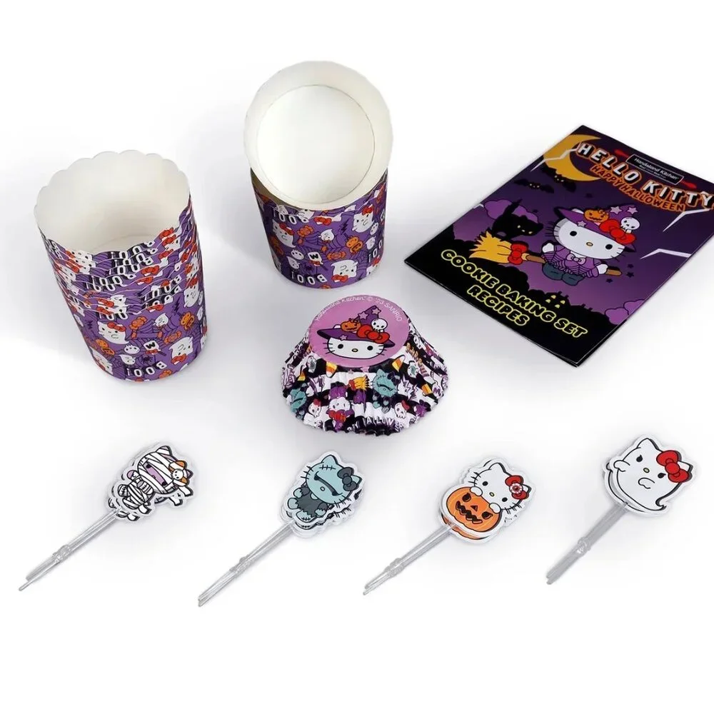 Sanrio HELLO KITTY Halloween Cupcake Party Set 37pc Liners Picks Baking Cups NIP